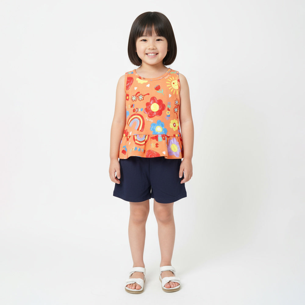 Conjunto Regata e Shorts Kely Kety Estampado Feminina