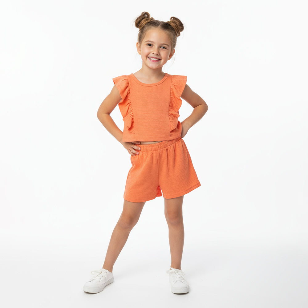 Conjunto Blusa E Shorts Em Viscose Trabalhada Kely e Kety Feminino