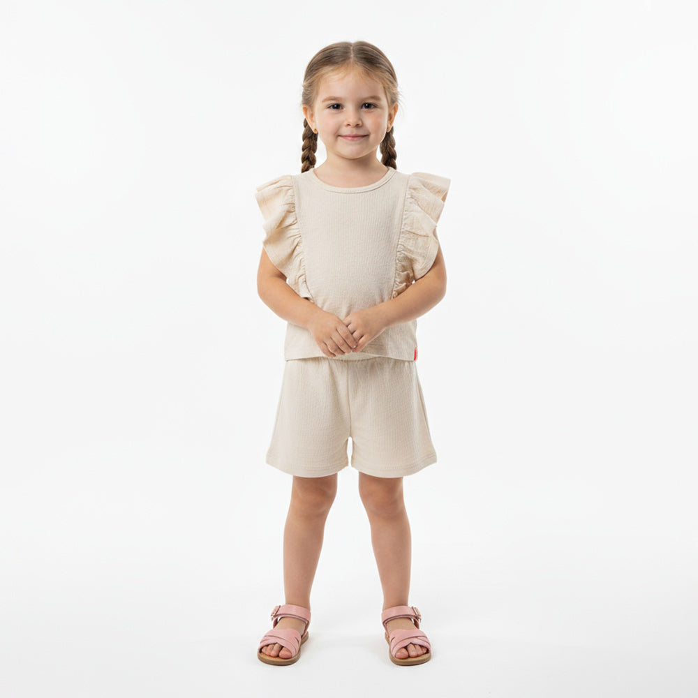 Conjunto Blusa E Shorts Em Viscose Trabalhada Kely e Kety Feminino