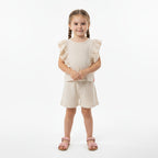 Conjunto Blusa E Shorts Em Viscose Trabalhada Kely e Kety Feminino