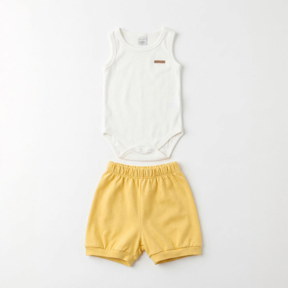 Conjunto Body Regata E Shorts BabyCotton Unissex