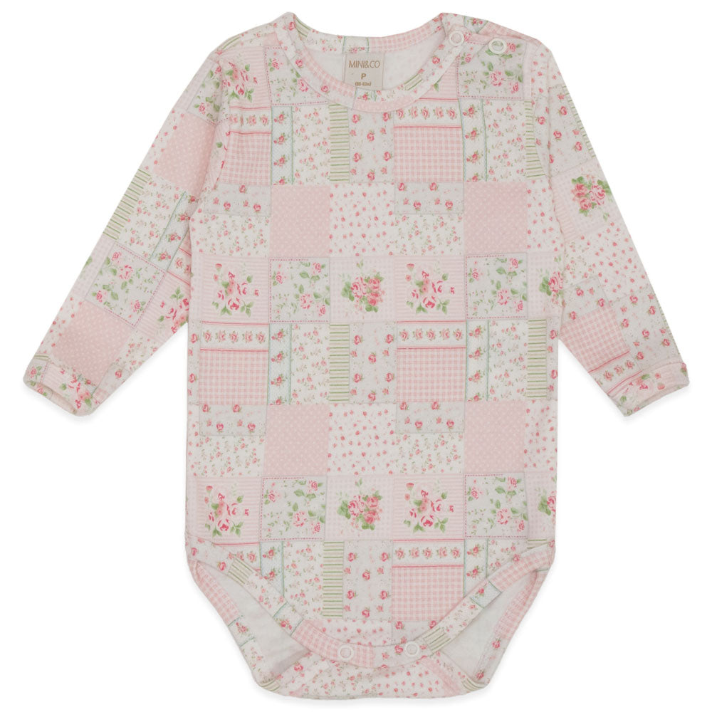 Body Manga Longa Suedine Feminino - Patchwork