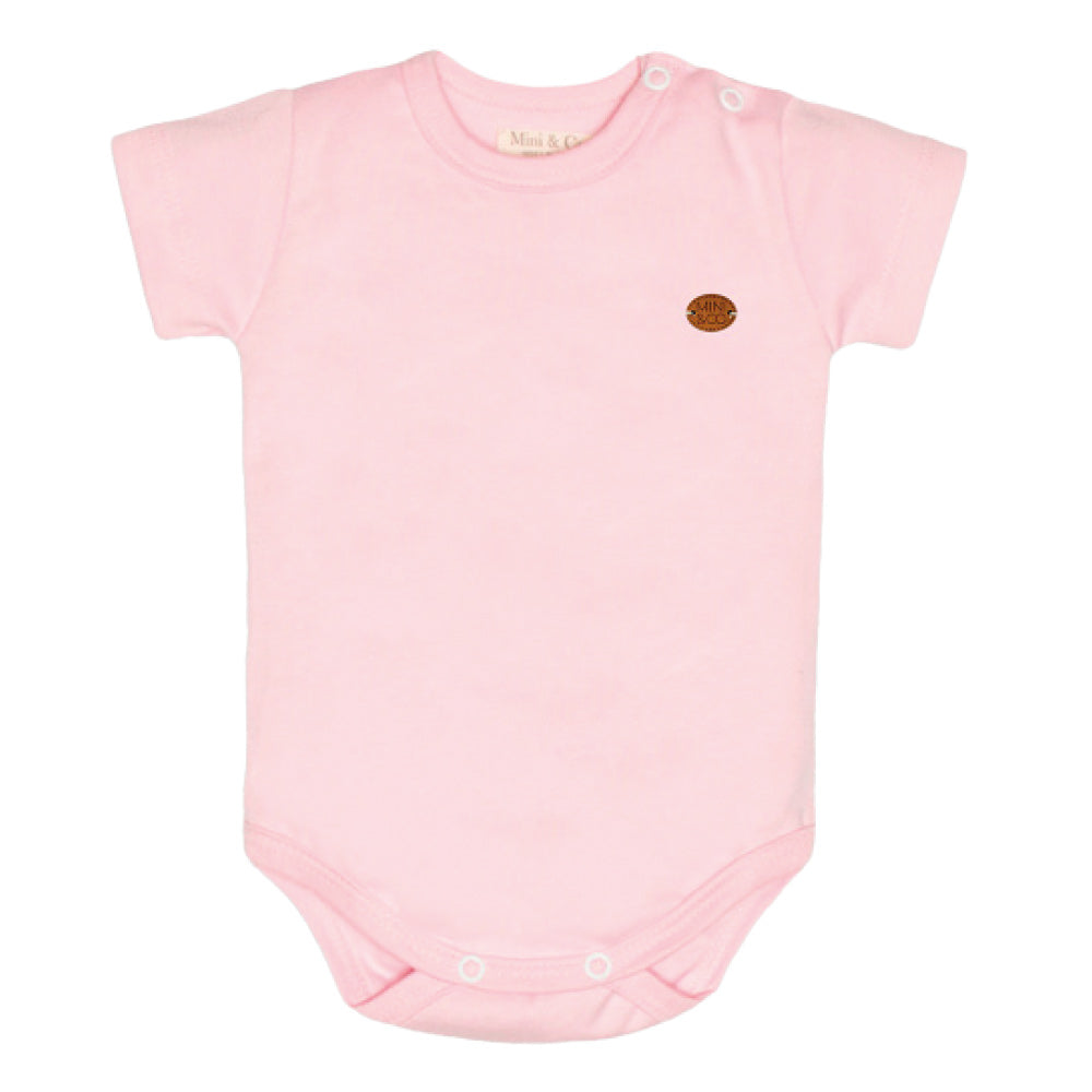 Body Manga Curta Avulso Em Suedine Mini&Co Feminino - Rosa