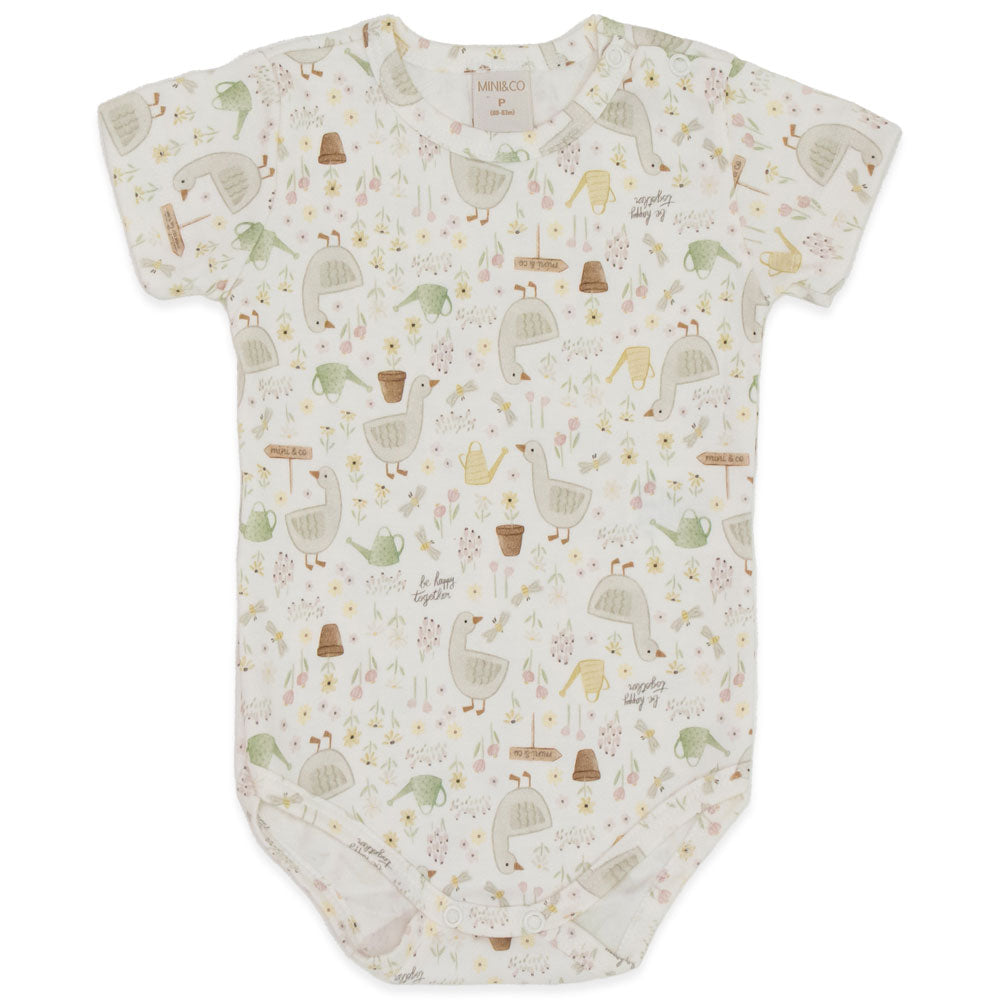 Body Manga Curta Avulso Estampado Suedine Feminino - Little Sweet