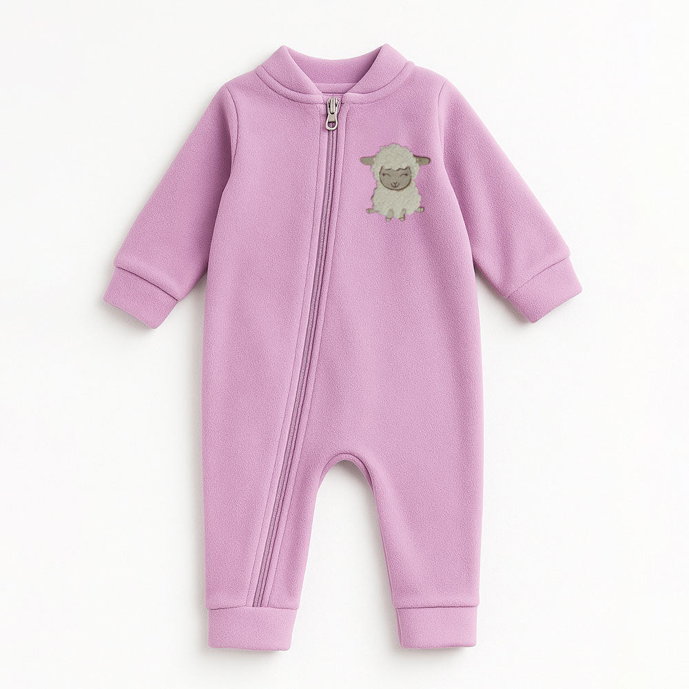 Macacão Soft Zíper Bordado Ovelhinha - Feminino