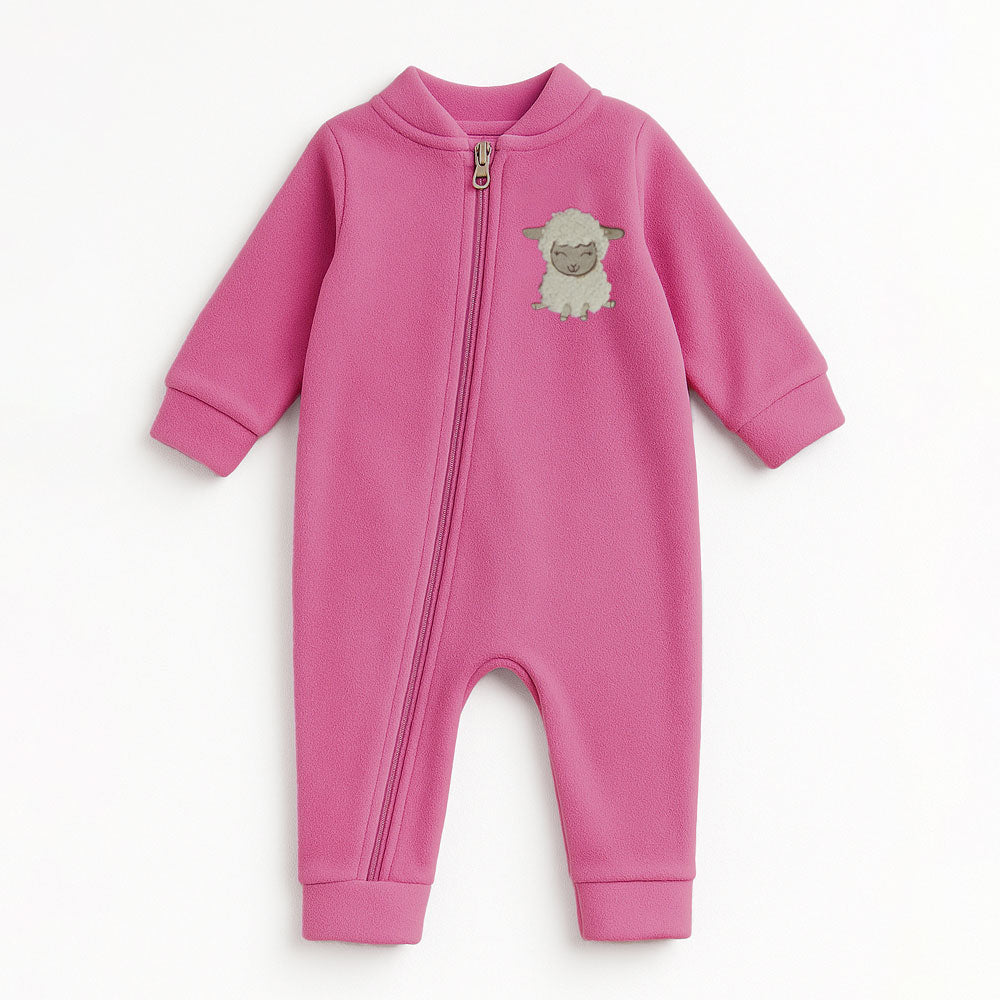 Macacão Soft Zíper Bordado Ovelhinha - Feminino