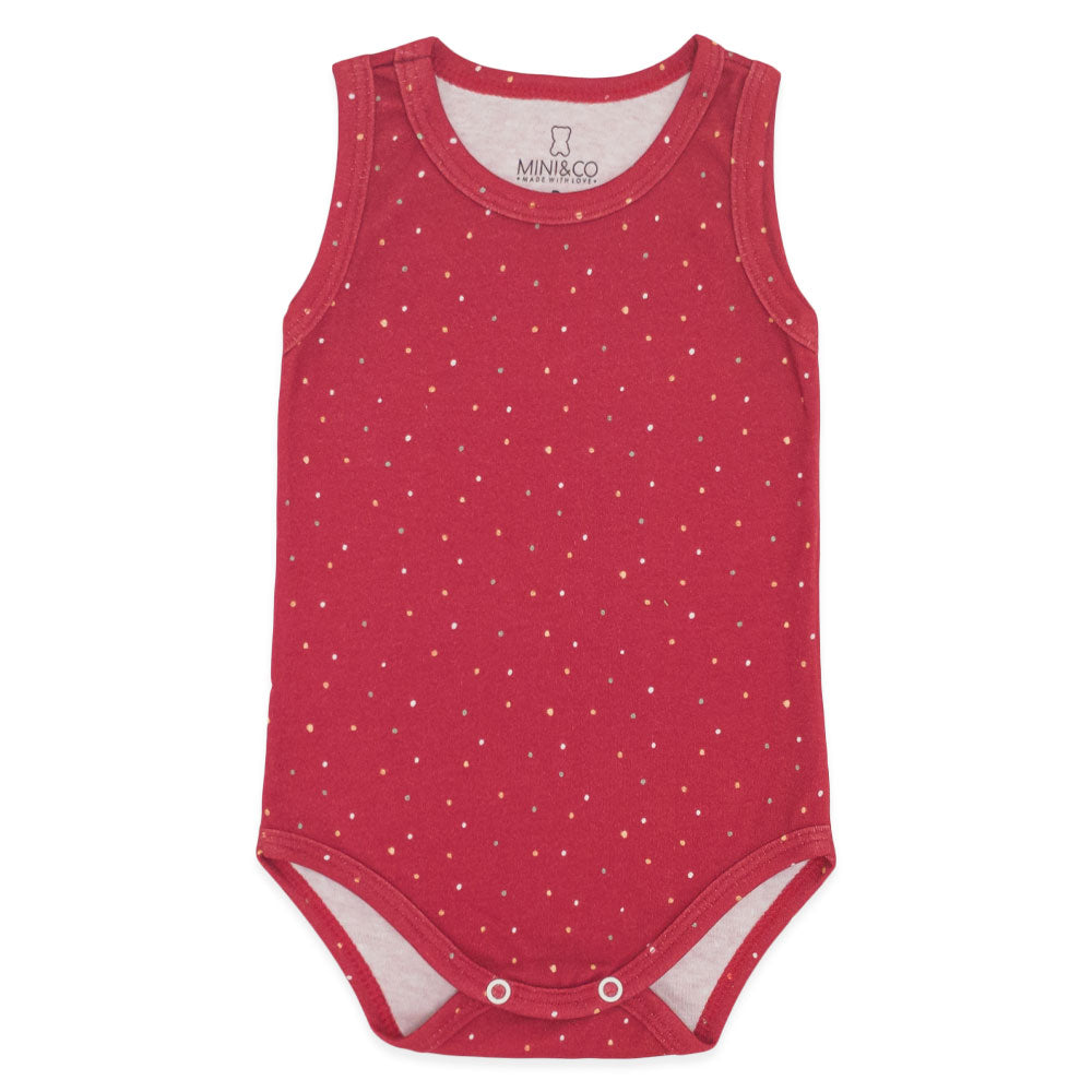 Body Regata Vermelho Avulso Suedine Feminino - Cogumelos