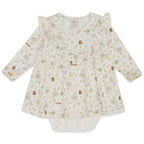 Body Manga Longa Vestido Avulso Suedine Feminino - Little Sweet