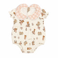 Body Banho De Sol Gola Bipartida Mini & CO Em Suedine Feminino - Ursinhas