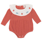 Romper Gola Babado Suedine e Tricot Feminino - Picnic
