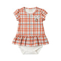 Body Vestido Manga Curta com Babado Feminino Mini & Co - Urso Rostinhos