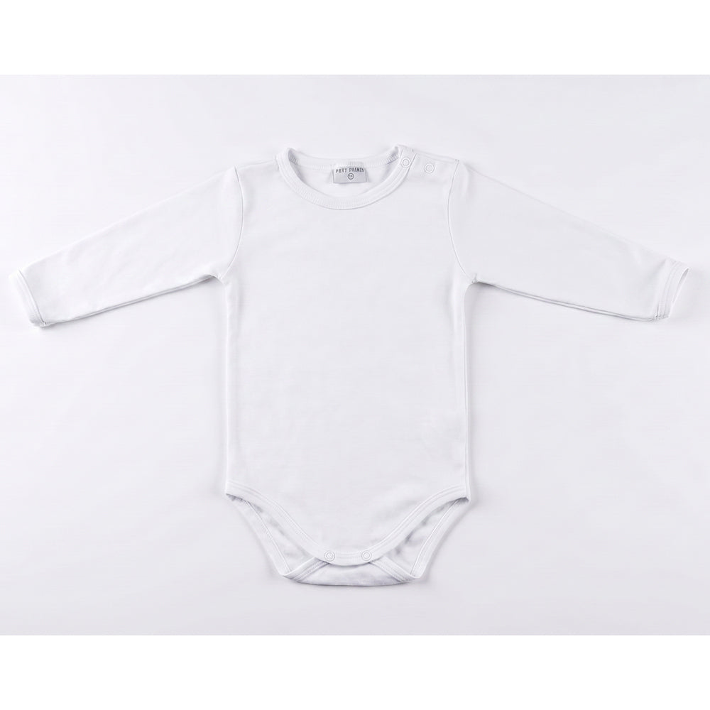 Body Manga Longa Avulso BabyCotton Unissex - Branco