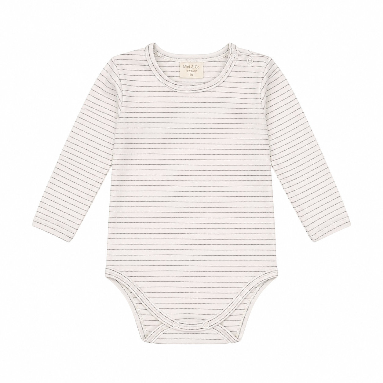 Body Manga Longa Listrado Unissex Mini & Co