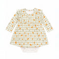 Body Vestido Manga Longa Com Babado Mini & CO Em Suedine - Raposinhass