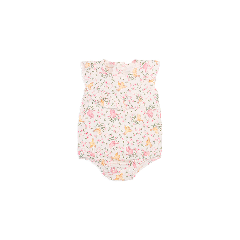 Body Banho De Sol Mini E Co Suedine Pala Com Babado Feminino - Passarinhos