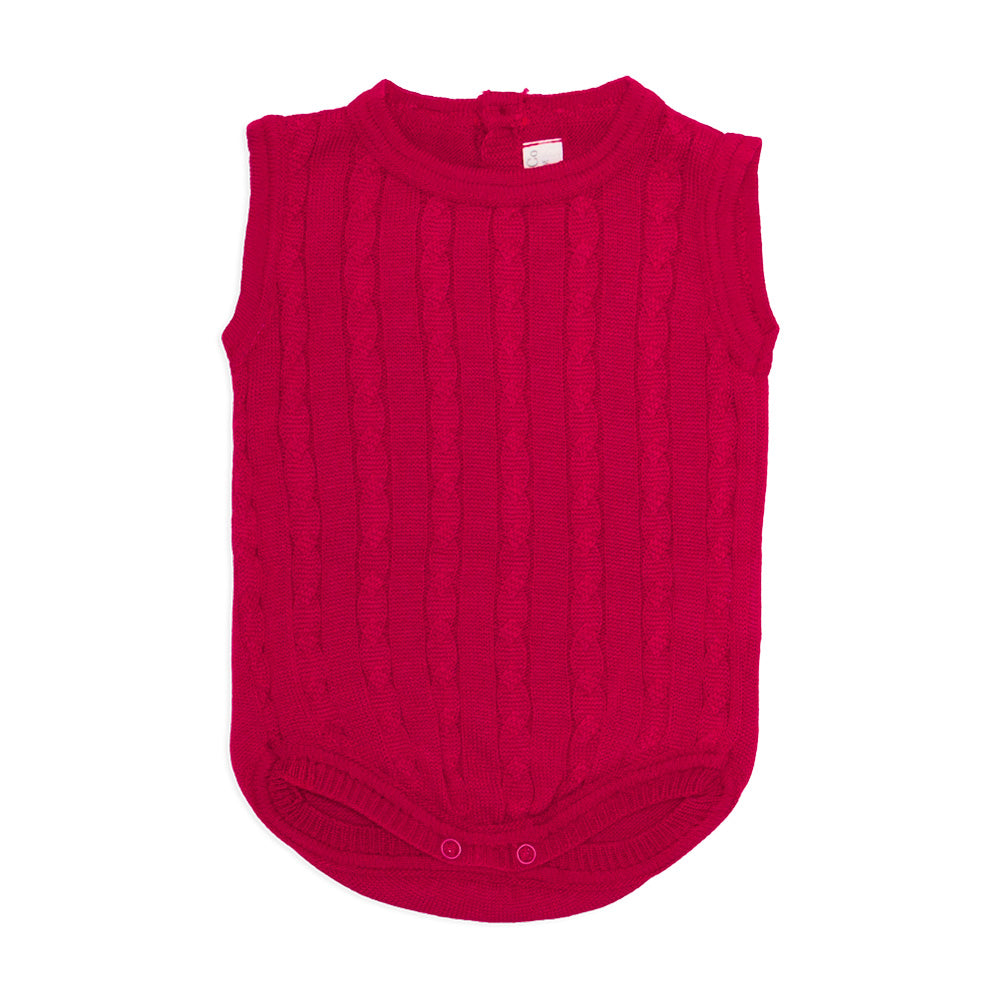 Body Banho de Sol Tricot Vermelho Unissex Mini & Co