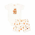 Conjunto Body Manga Curta E Shorts Barra Virada Mini & Co - Raposinhas