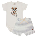 Conjunto Body Manga Curta e Shorts Barra Virada Masculino – Cachorrinho