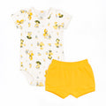 Conjunto Body Manga Curta E Shorts Babadinho Mini & CO Em Suedine Feminino - Patinhas