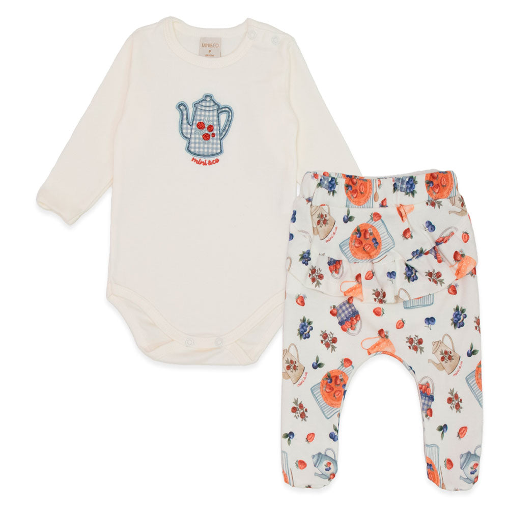 Conjunto Body Manga Longa Bordado e Mijão Babadinho Suedine Feminino - Picnic