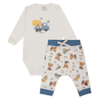 Conjunto Body Manga Longa Estampado e Calça Suedine Masculino – Raposinha