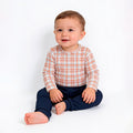 Conjunto Body Manga Longa E Mijão Mini & Co Em Suedine Com Pé Reversível Masculino - Urso Rostinho