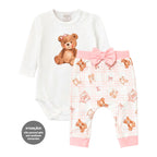 Conjunto Body Manga Longa Estampado Mini & Co Feminino - Ursinhas