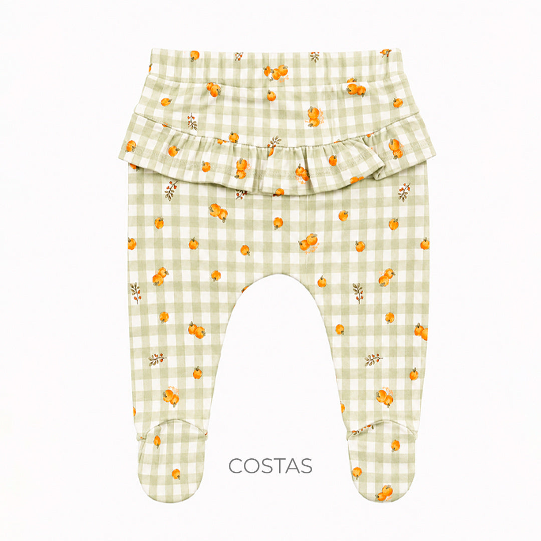 Conjunto Body Manga Longa E Mijão Com Babadinhos Mini & CO Em Suedine Feminino - Raposinhas