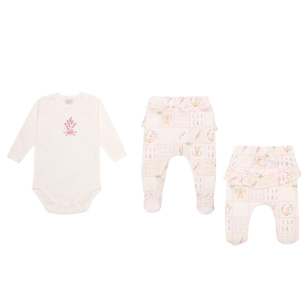 Conjunto Body Manga Longa E Mijão Babadinho Mini E Co Suedine Feminino - Lavandas