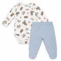 Conjunto Body Manga Longa E Mijão Com Pé Reversível Mini & CO Masculino - Ursinhos