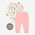 Conjunto Body Manga Longa E Mijão Com Pé Reversível Mini & CO Em Suedine Feminino - Ursinhas