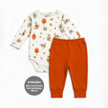 Conjunto Body Manga Longa Com Mijão Pé Reversível Mini & CO Em Suedine Masculino - Raposinhas