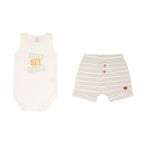 Conjunto Body Regata E Shorts Barra Virada Mini E Co Suedine Masculino - Little Farm