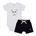 Conjunto Body Manga Curta Bordado e Shorts Suedine Masculino Mini & Co - Carrinhos