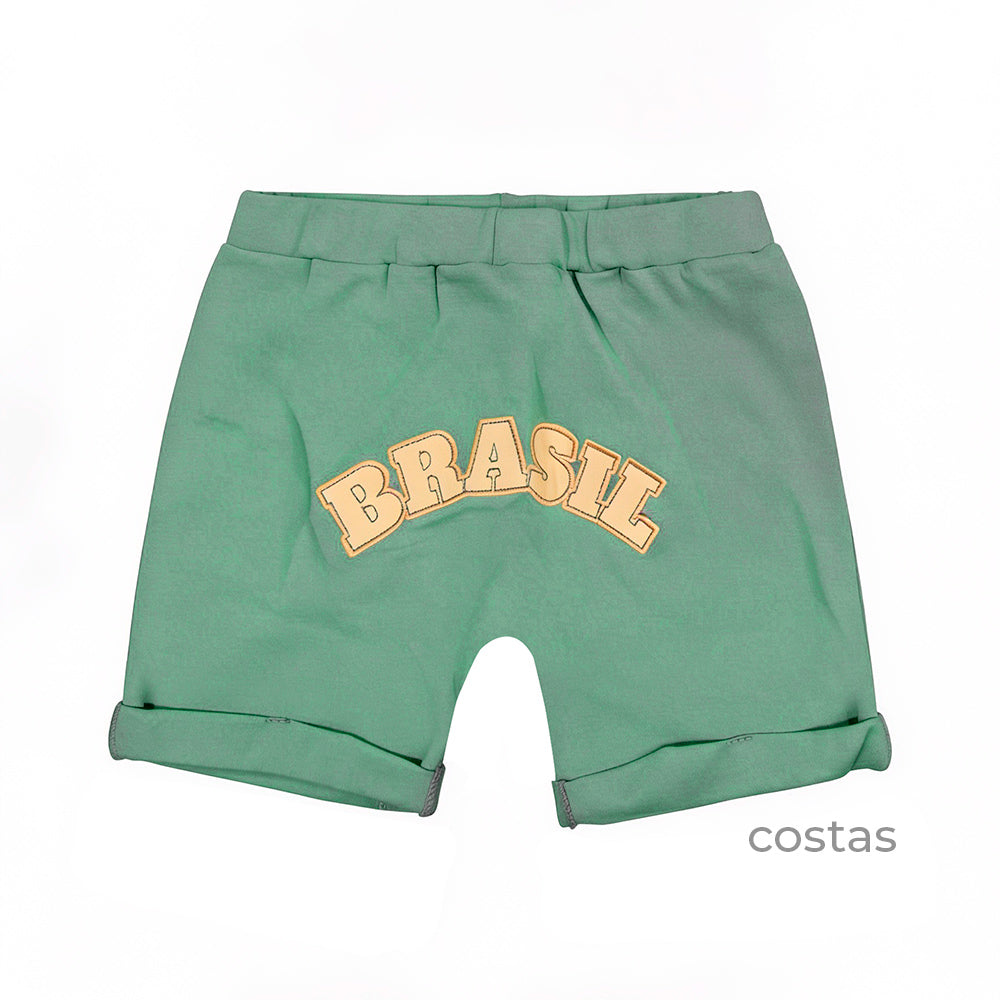 Conjunto Body Manga Curta e Shorts Barra Virada Masculino Mini & Co – Brasil