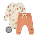 Conjunto Body Manga Longa Estampado e Calça Mini & Co Masculino - Cavalinhos