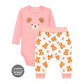 Conjunto Body Manga Longa e Calça Microsoft Mini & Co Feminino - Ursinhas