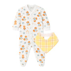 Macacão Manga Longa Suedine e Babador Mini & Co Masculino - Cachorrinho