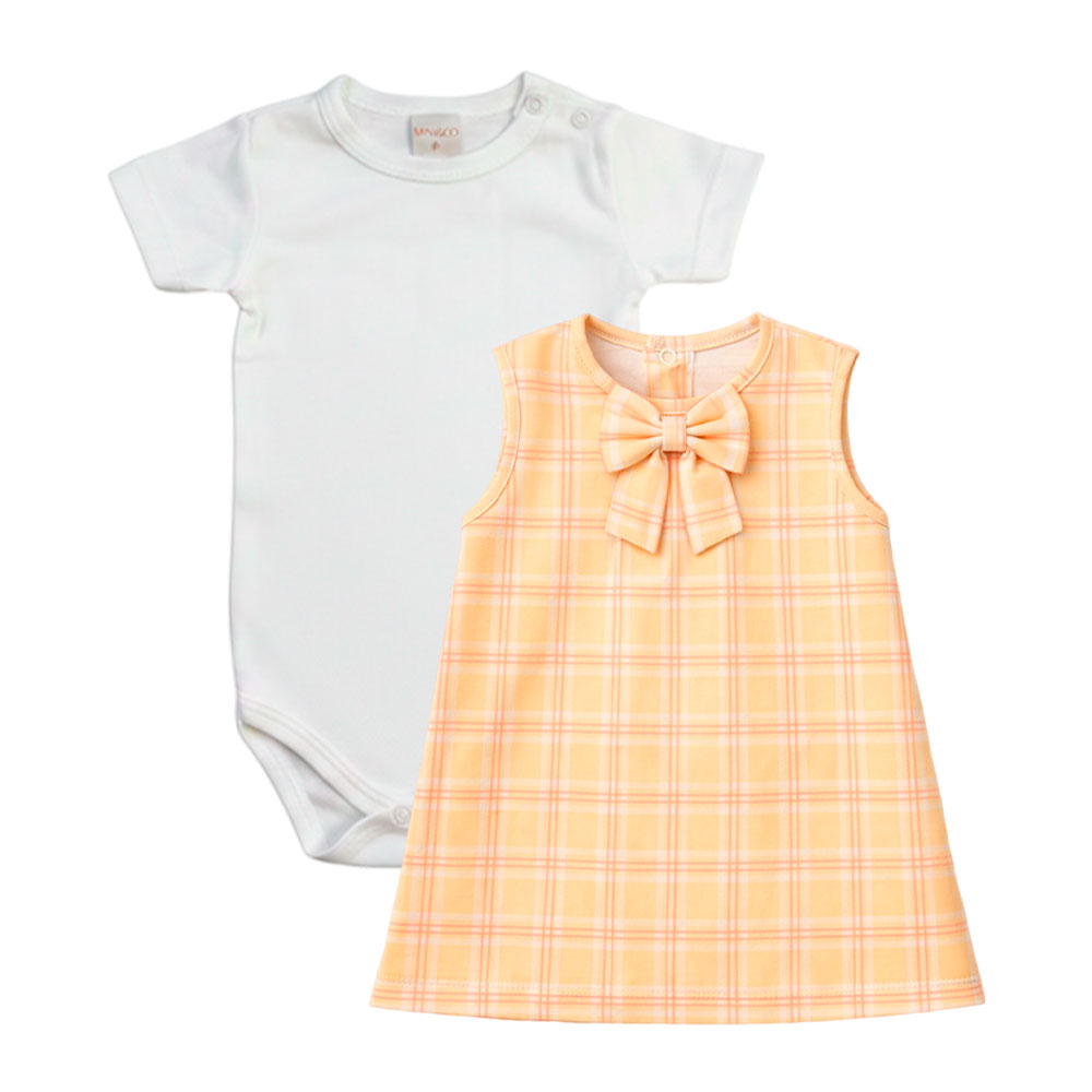 Conjunto Body Manga Curta e Vestido Mini & Co Feminino - Cachorrinha