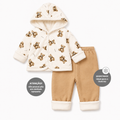 Conjunto Casaco E Calça Forrados Mini & CO Em Suedine E Microsoft Masculino - Urso Mini&CO