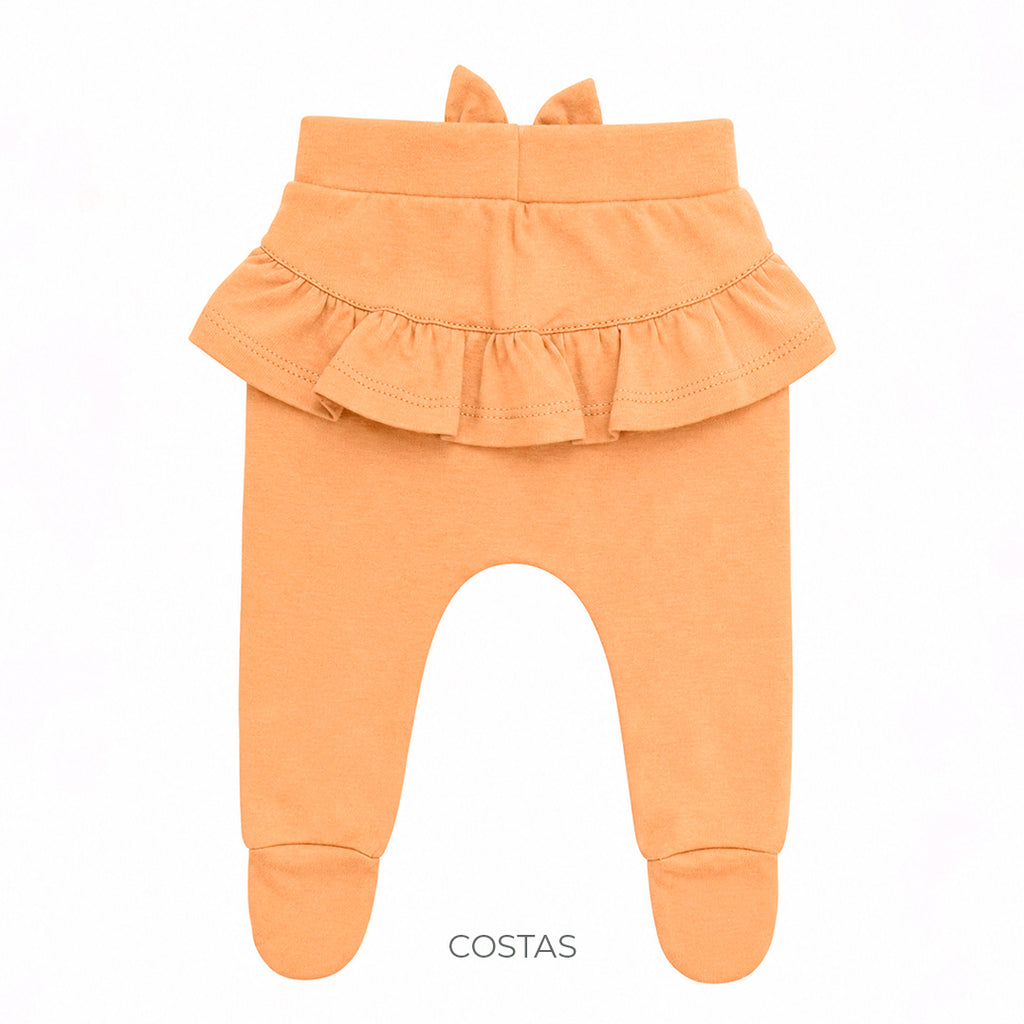Conjunto Body Manga Longa E Calça Com Babado E Laço Mini & CO Em Suedine Feminino - Ursinhas