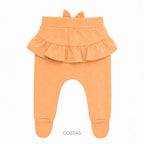 Conjunto Body Manga Longa E Calça Com Babado E Laço Mini & CO Em Suedine Feminino - Ursinhas