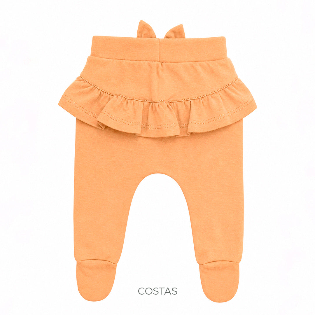 Conjunto Body Manga Longa E Calça Com Babado E Laço Mini & CO Em Suedine Feminino - Ursinhas