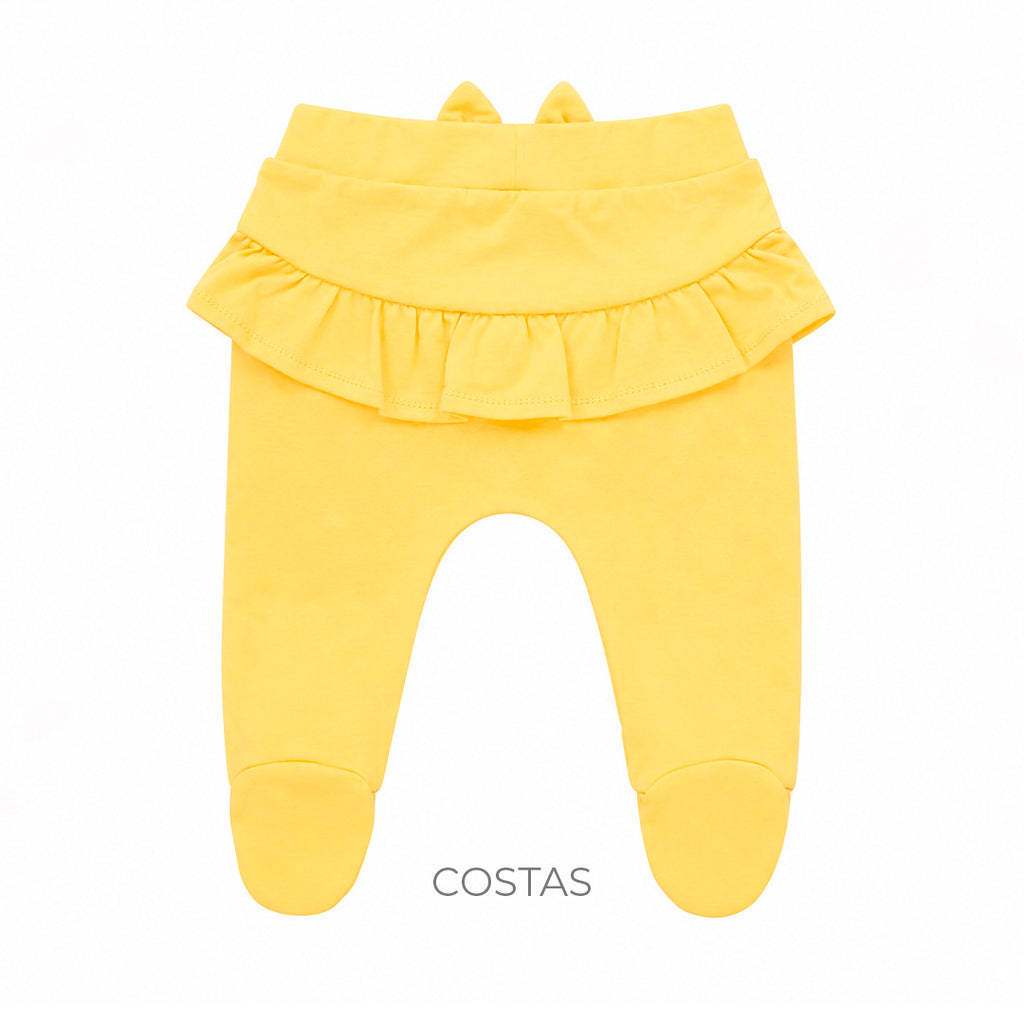 Conjunto Body Manga Longa e Mijão Babadinho e Laço Mini & CO Suedine Feminino - Patinhas