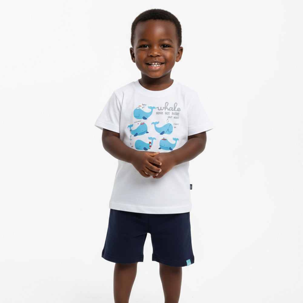 Conjunto Camiseta e Bermuda Moletinho Kamylus Estampado Masculino