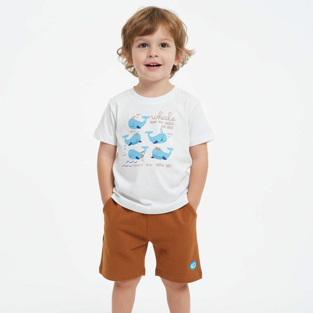 Conjunto Camiseta e Bermuda Moletinho Kamylus Estampado Masculino