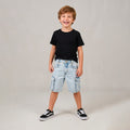 Bermuda Cargo Jeans Azul Claro Estonado Playground Masculina
