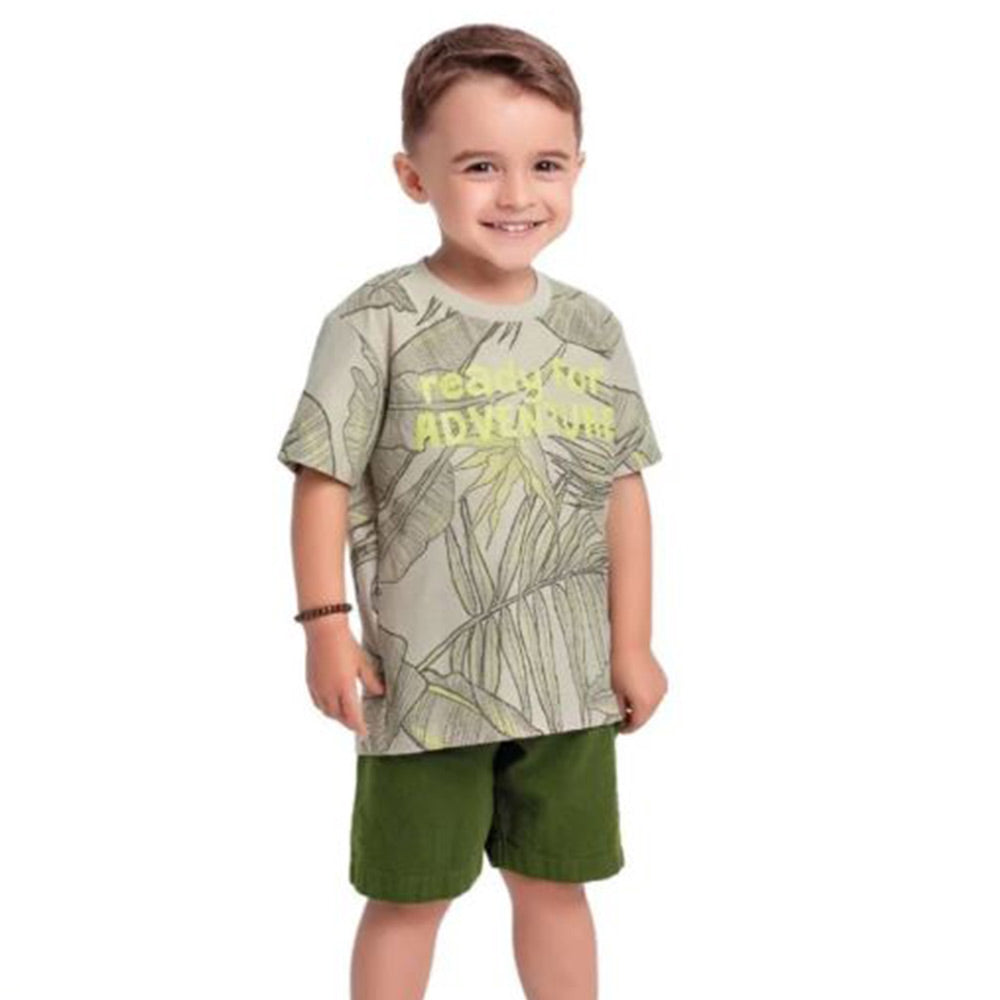 Conjunto Camiseta e Bermuda Ready for adventure Fakini - Menino