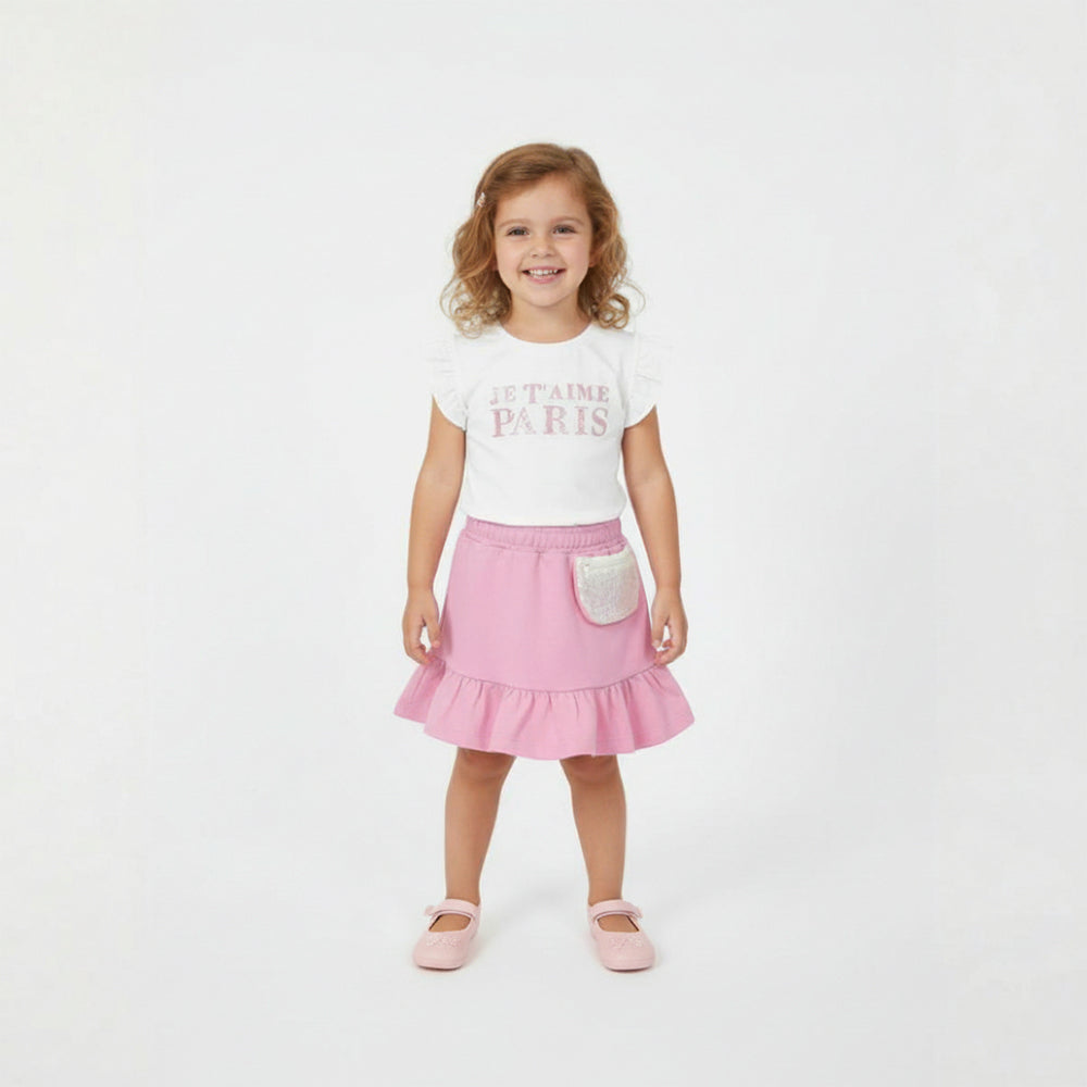 Conjunto Camiseta Manga Curta E Shorts-Saia Fakini Infantil Feminino