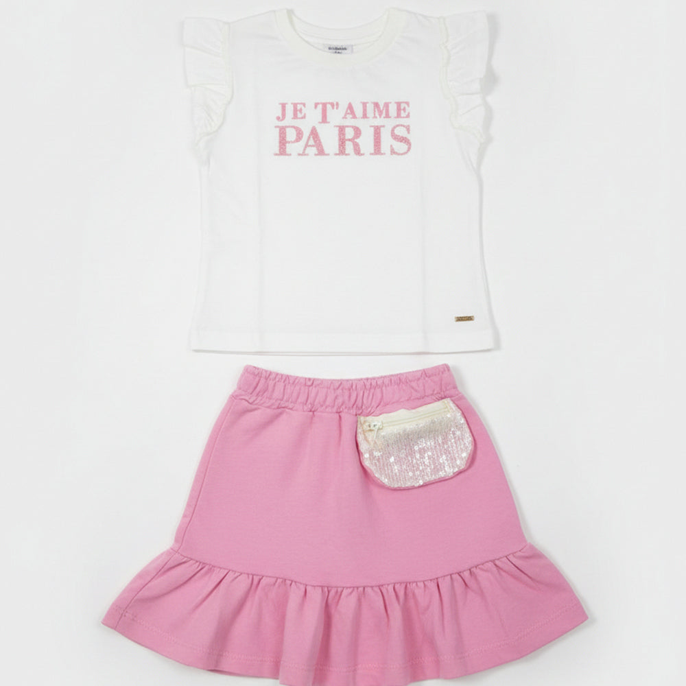 Conjunto Camiseta Manga Curta E Shorts-Saia Fakini Infantil Feminino